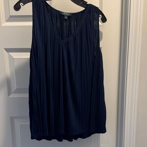 Lauren Ralph Lauren Navy Sleeveless Blouse